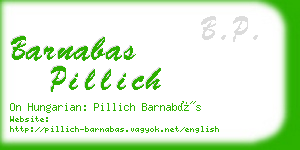 barnabas pillich business card